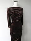 shirring drape velour dress