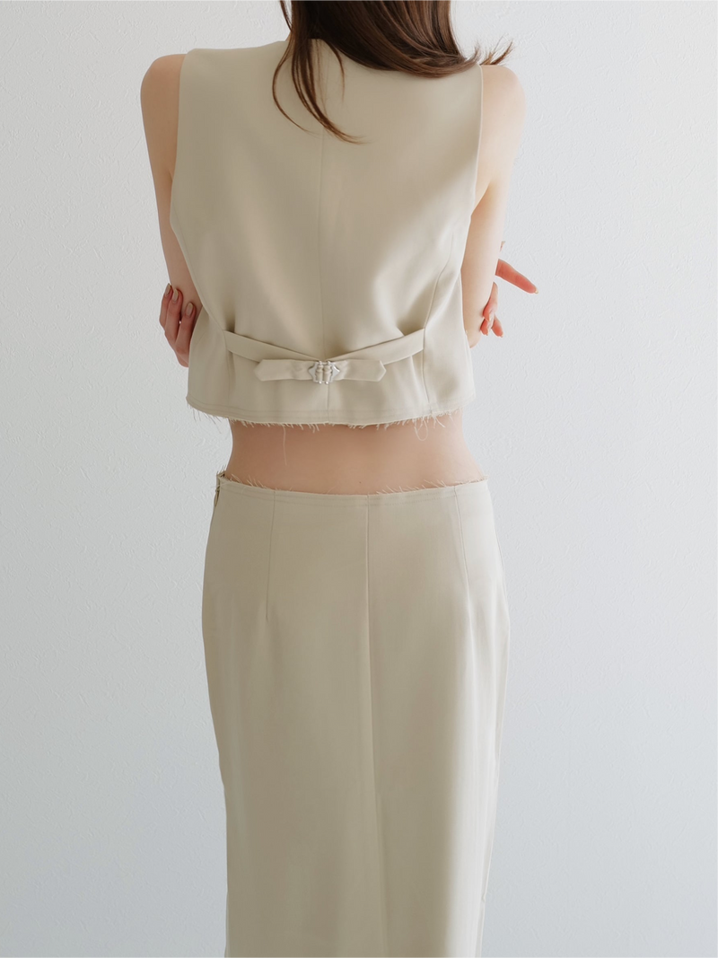raw hem single vest