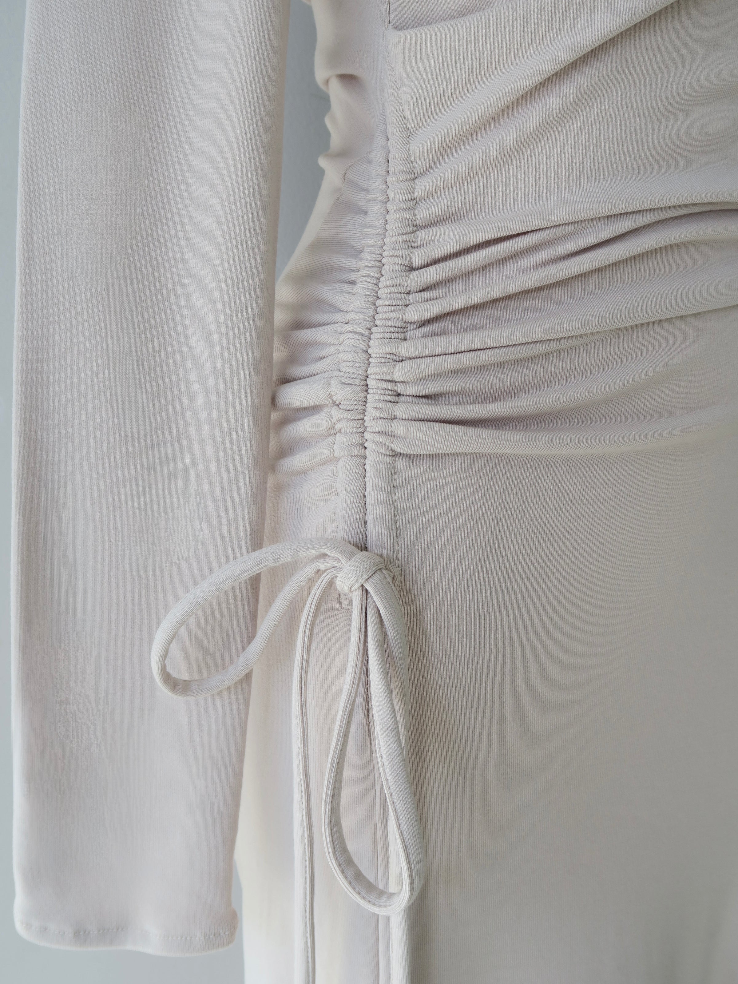 luxe shirring asymmetric dress