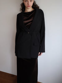 wool belted tailored jacket