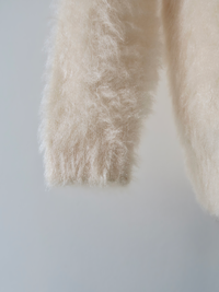 fuzzy v neck sweater