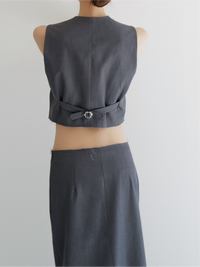 summer sale / raw hem single vest