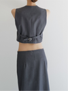 raw hem single vest