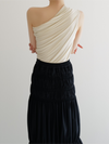 one shoulder ruched tank