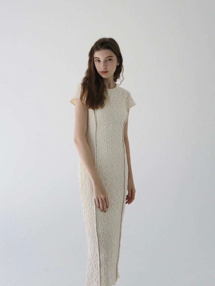 ワンピース maison celon jacquard bare dress ivory 美品】maison celon / jacquard bare dress ワンピース