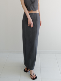 summer sale / raw hem slim long skirt