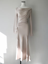 luxe shirring asymmetric dress