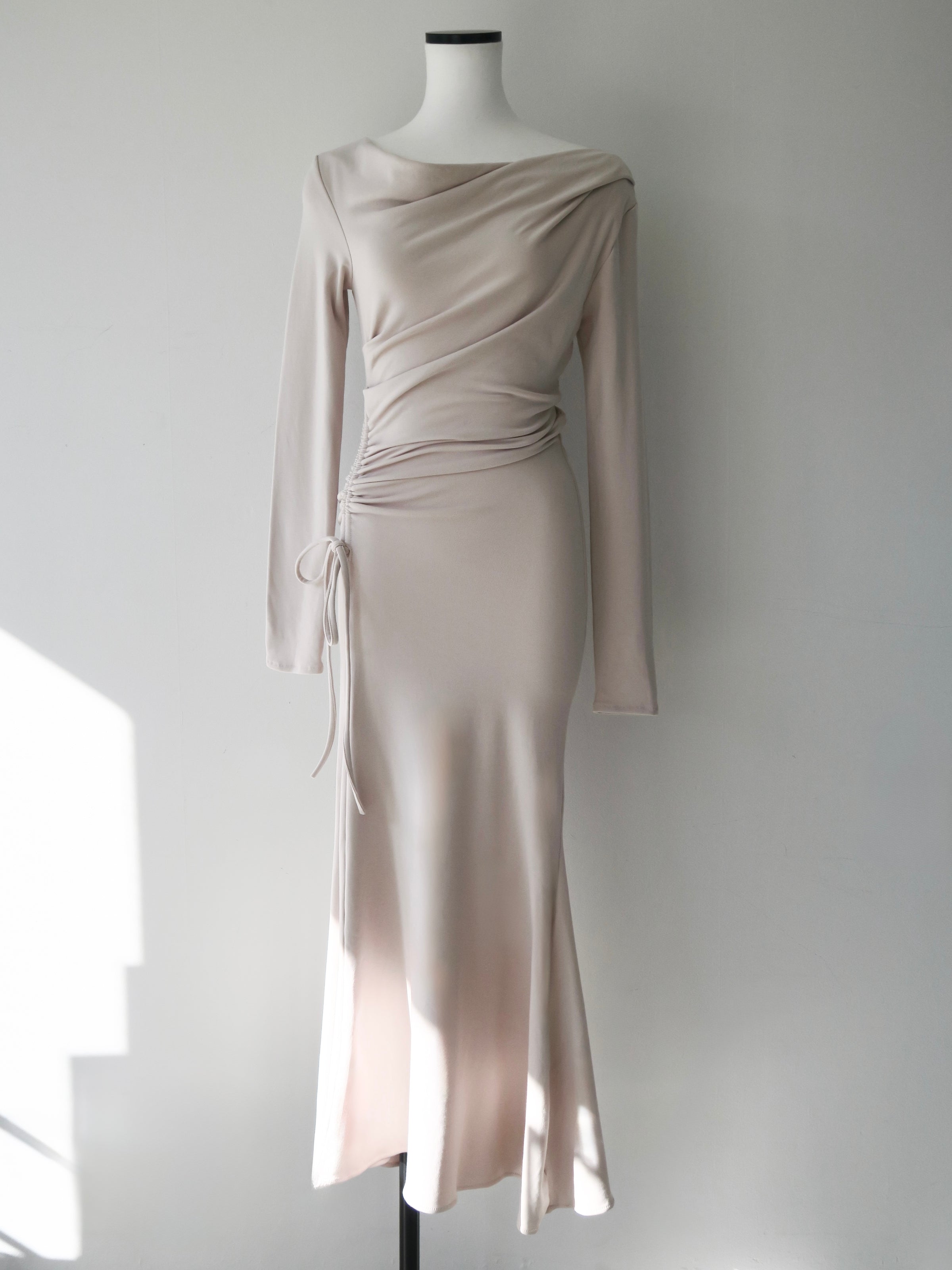 luxe shirring asymmetric dress