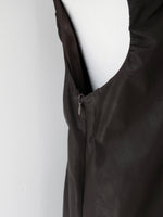 vegan leather v neck dress