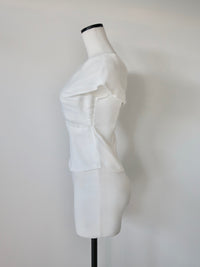 soft sheer cross shoulder blouse