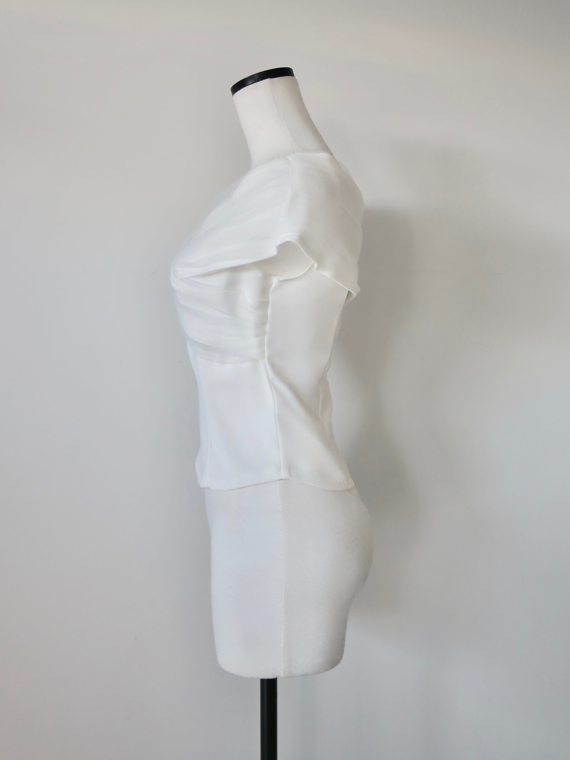 soft sheer cross shoulder blouse