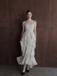 frill tiered maxi dress