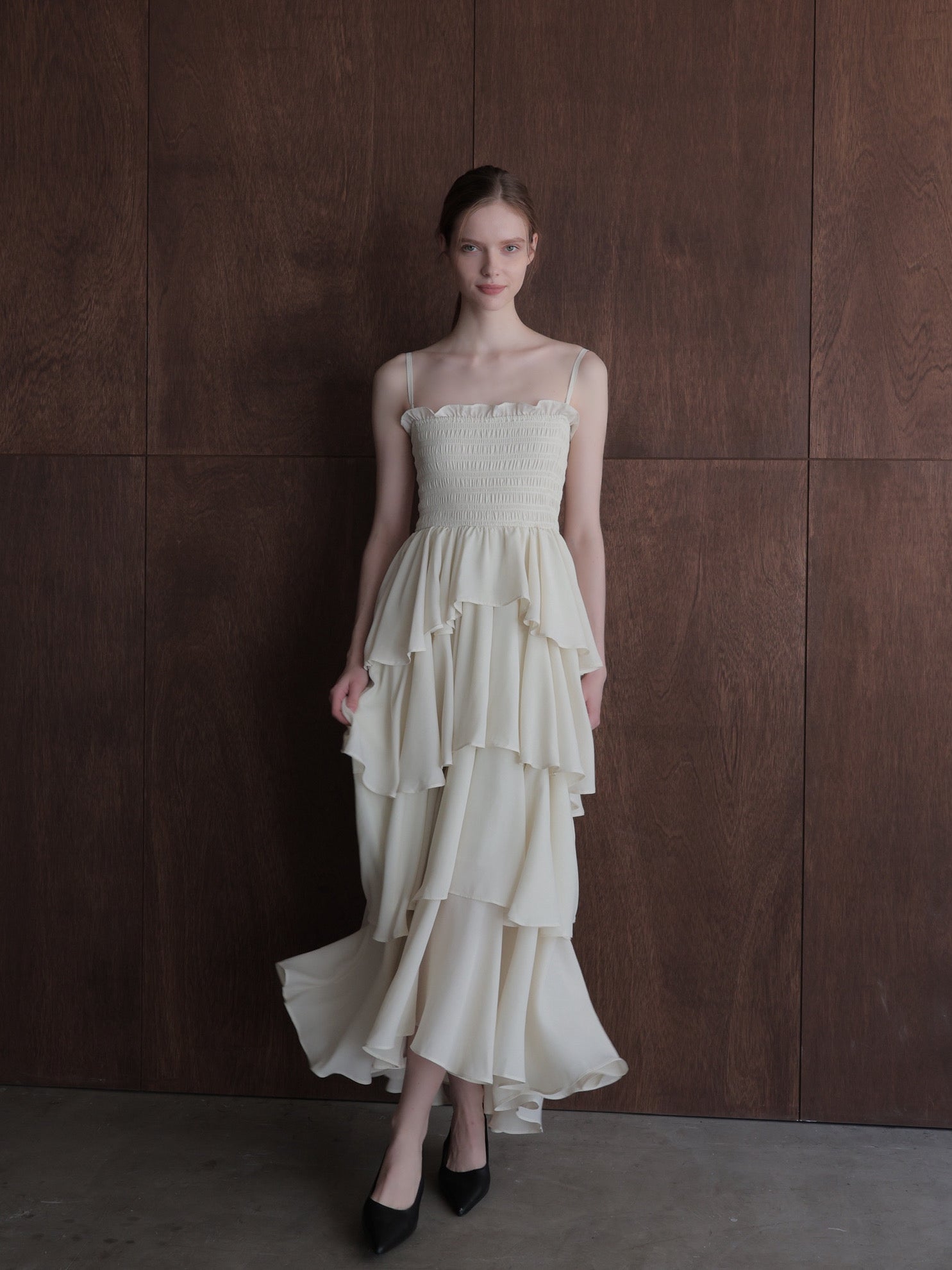 frill tiered maxi dress