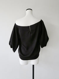 balloon sleeve satin blouse