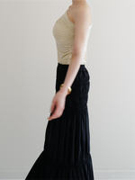 one shoulder ruched tank