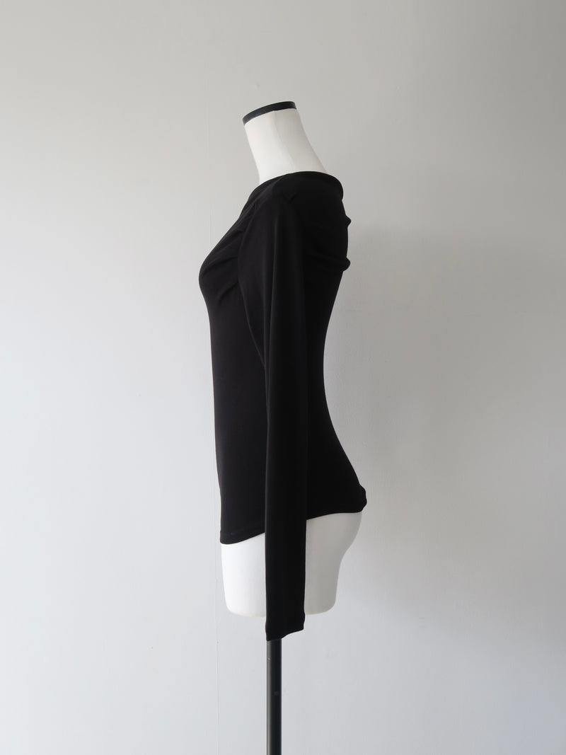 softly ruched long sleeve shirt
