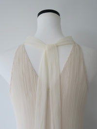 tulle pleats halter dress