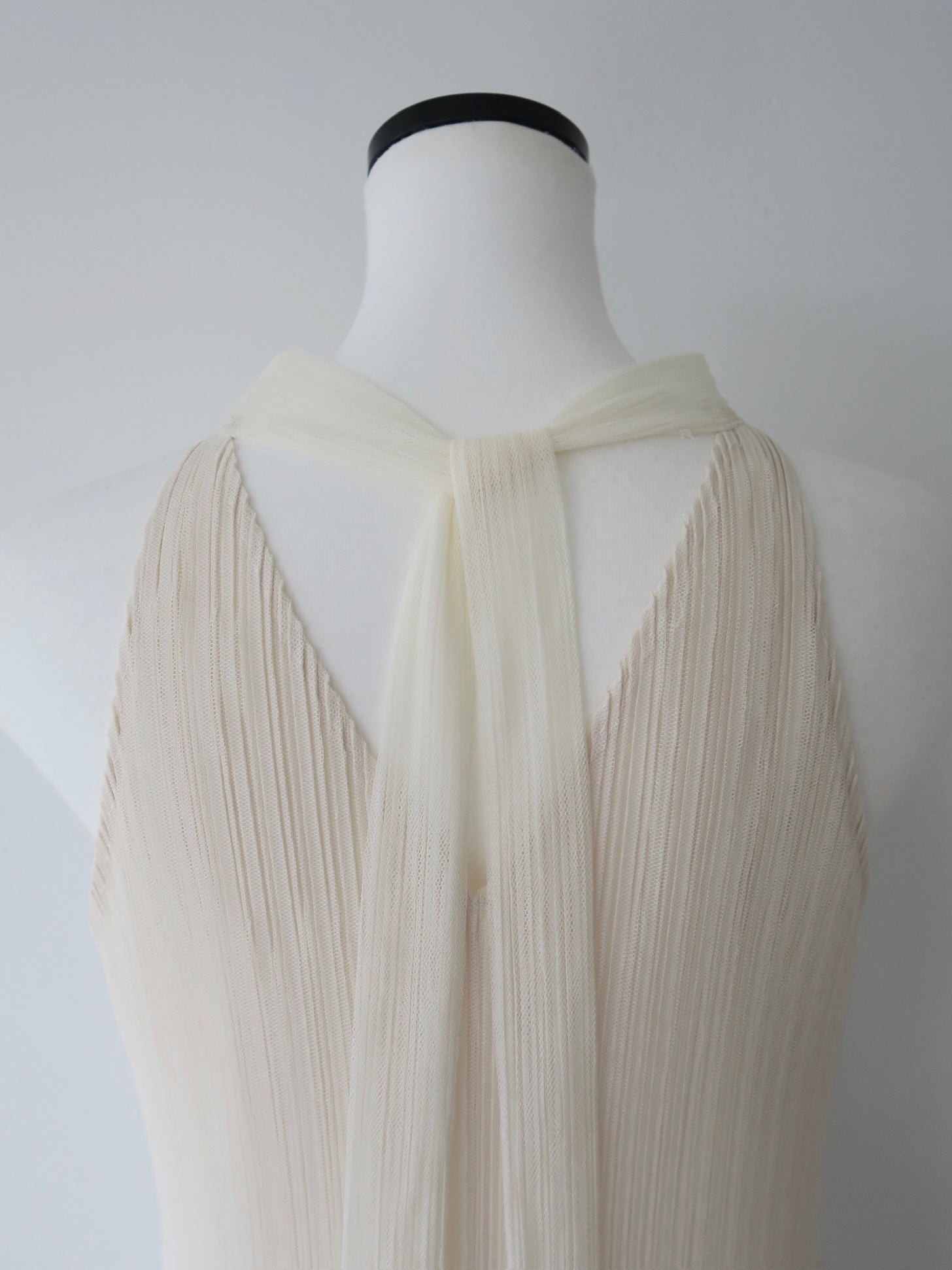 tulle pleats halter dress