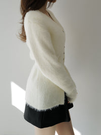 angora slim knit cardigan