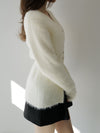 angora slim knit cardigan