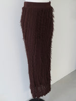 fringe knit tight skirt