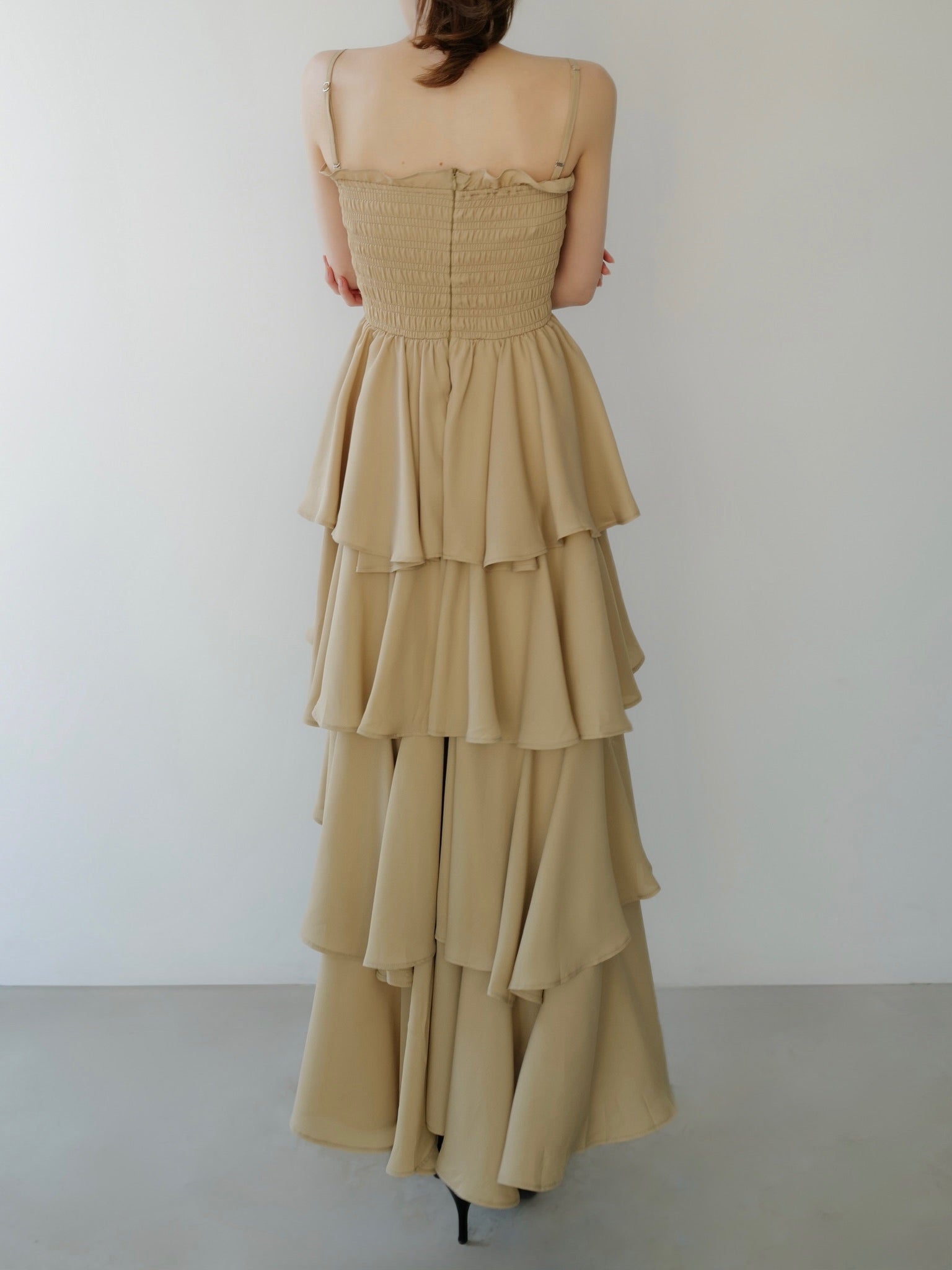 frill tiered maxi dress