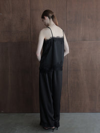 lace layered satin cami blouse
