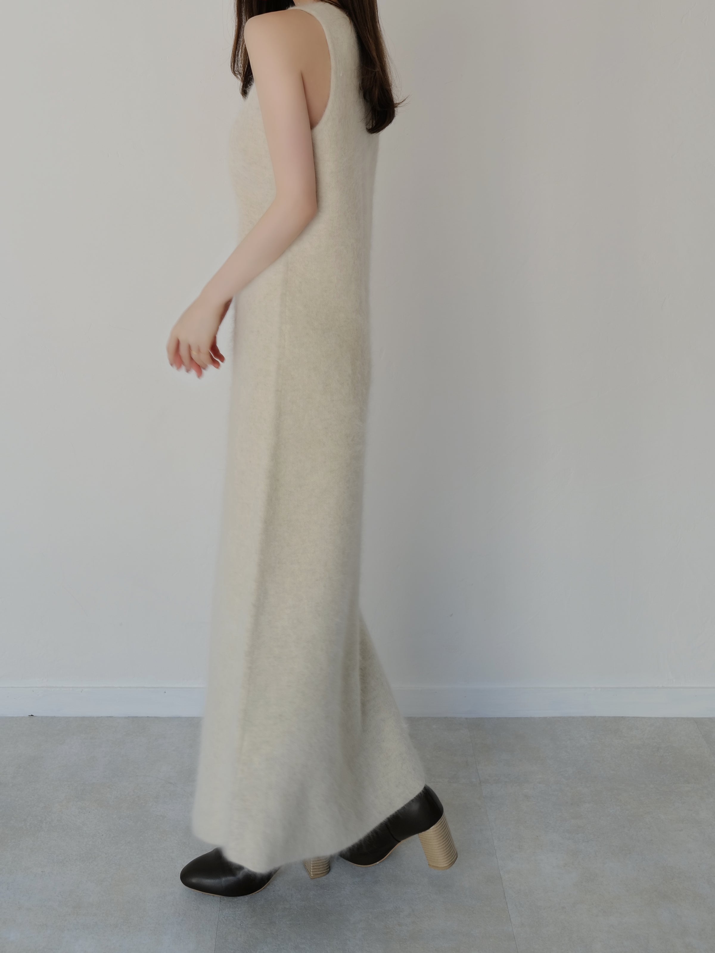 angora maxi knit dress