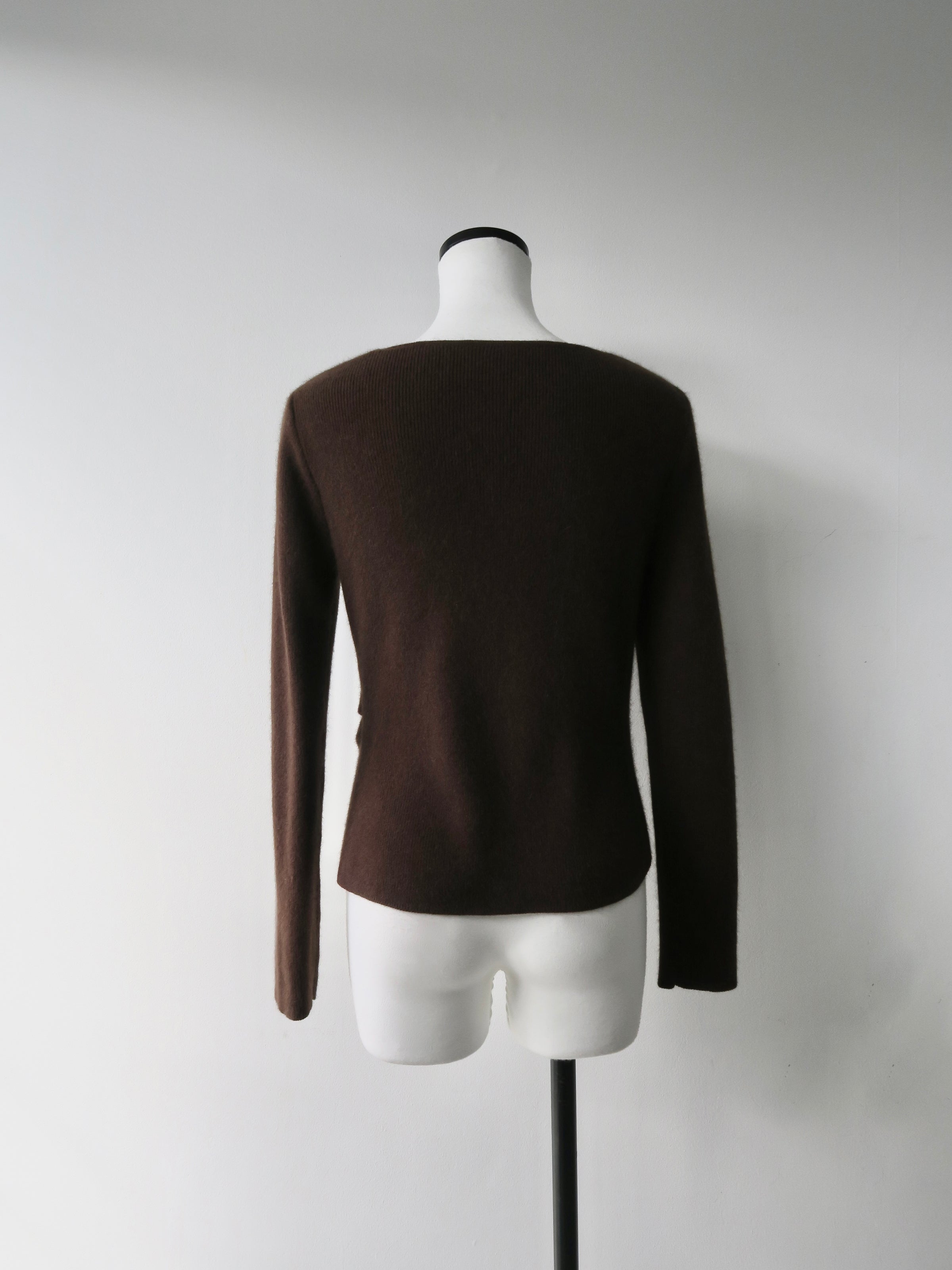 raccoon wool drape neck knit