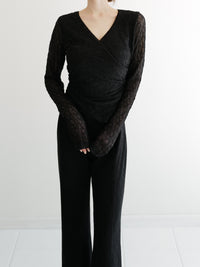 lacy wrap-over top