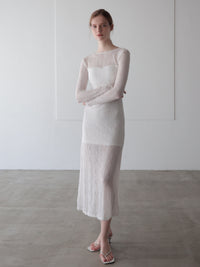 romantic lace sheer back dress