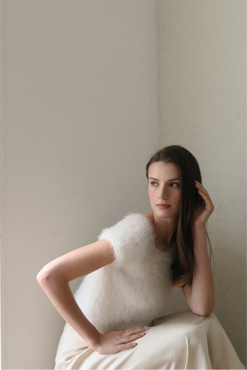 【maison celon】fuzzy cap sleeve top fuzzy cap sleeve top – célon