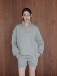 open neck sweat top