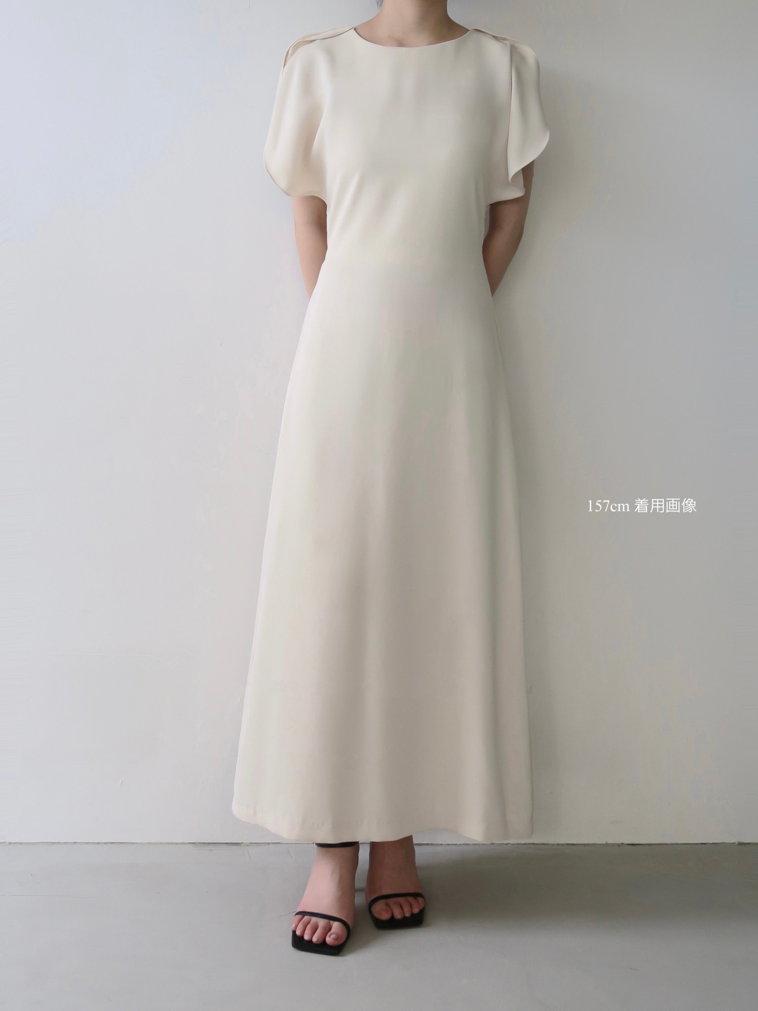 ワンピース celon rounded hem sleeve dress rounded hem sleeve dress – célon