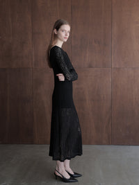 romantic lace sheer back dress