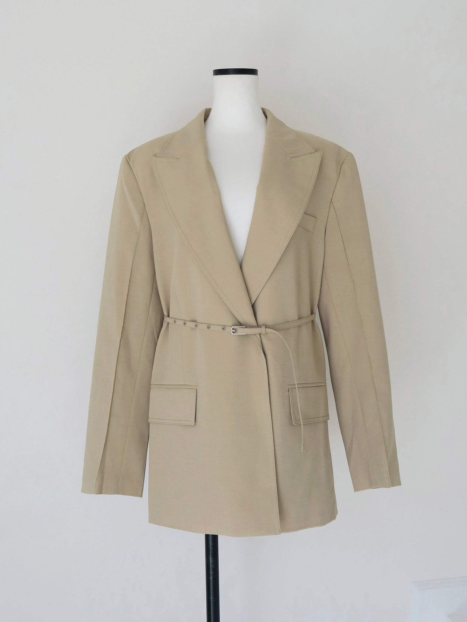 wool belted tailored jacket