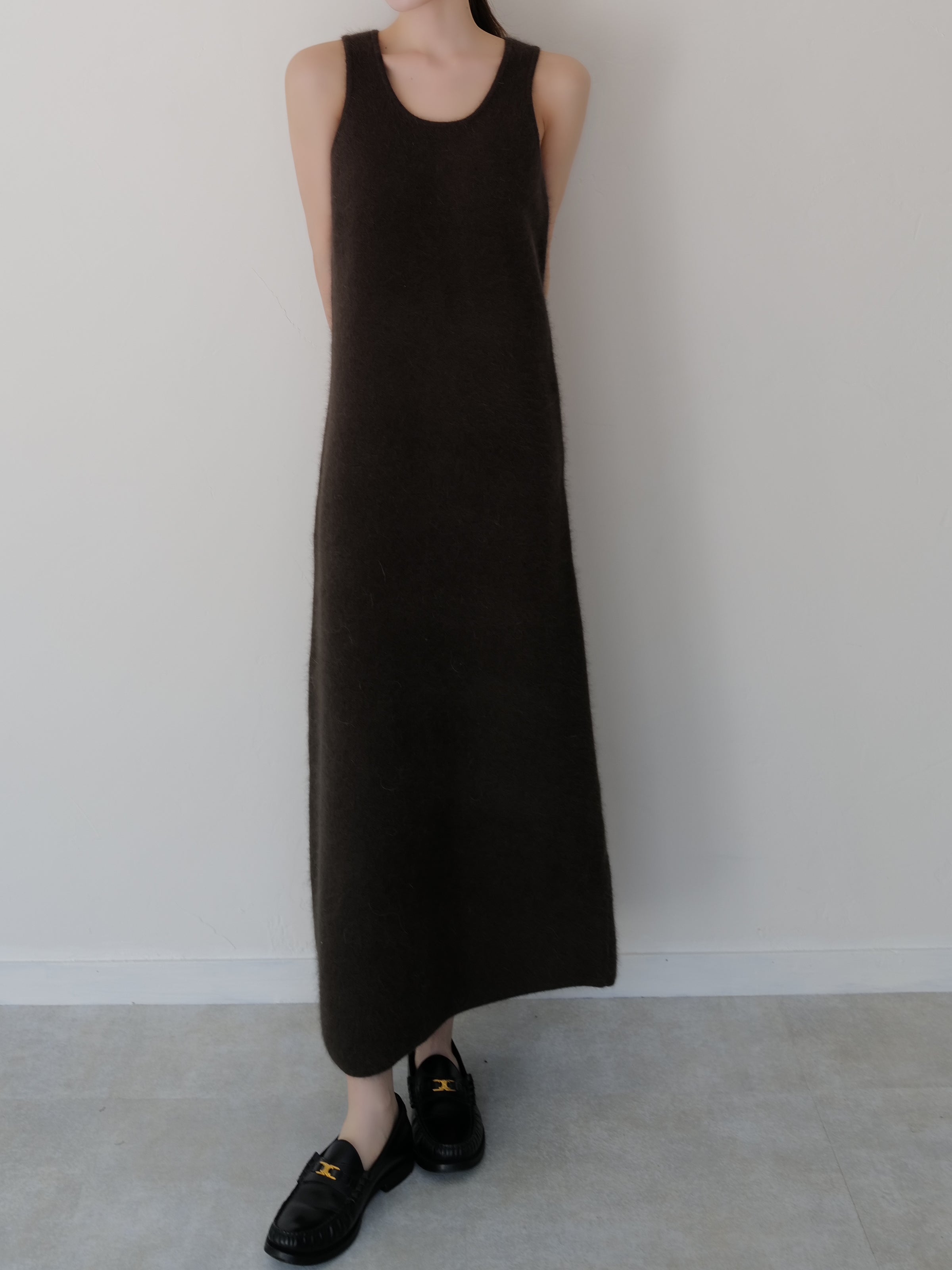 angora maxi knit dress