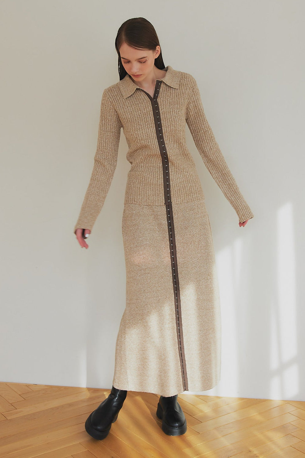 summer sale / hook rib knit skirt