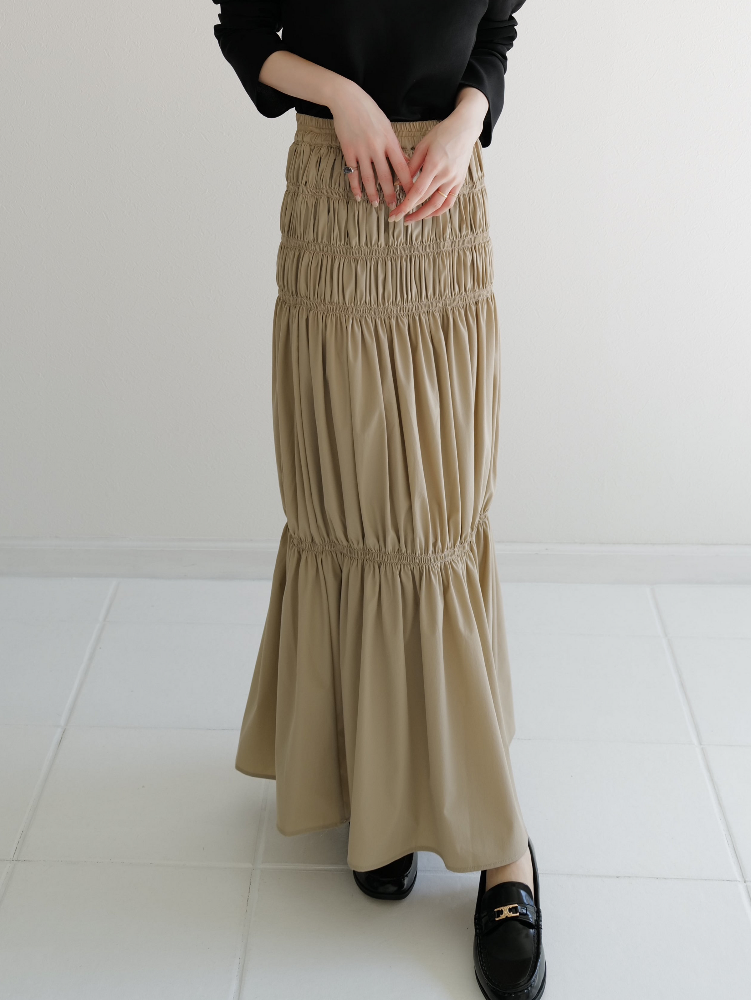 accently tiered long skirt