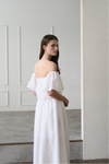 flare top off shoulder dress