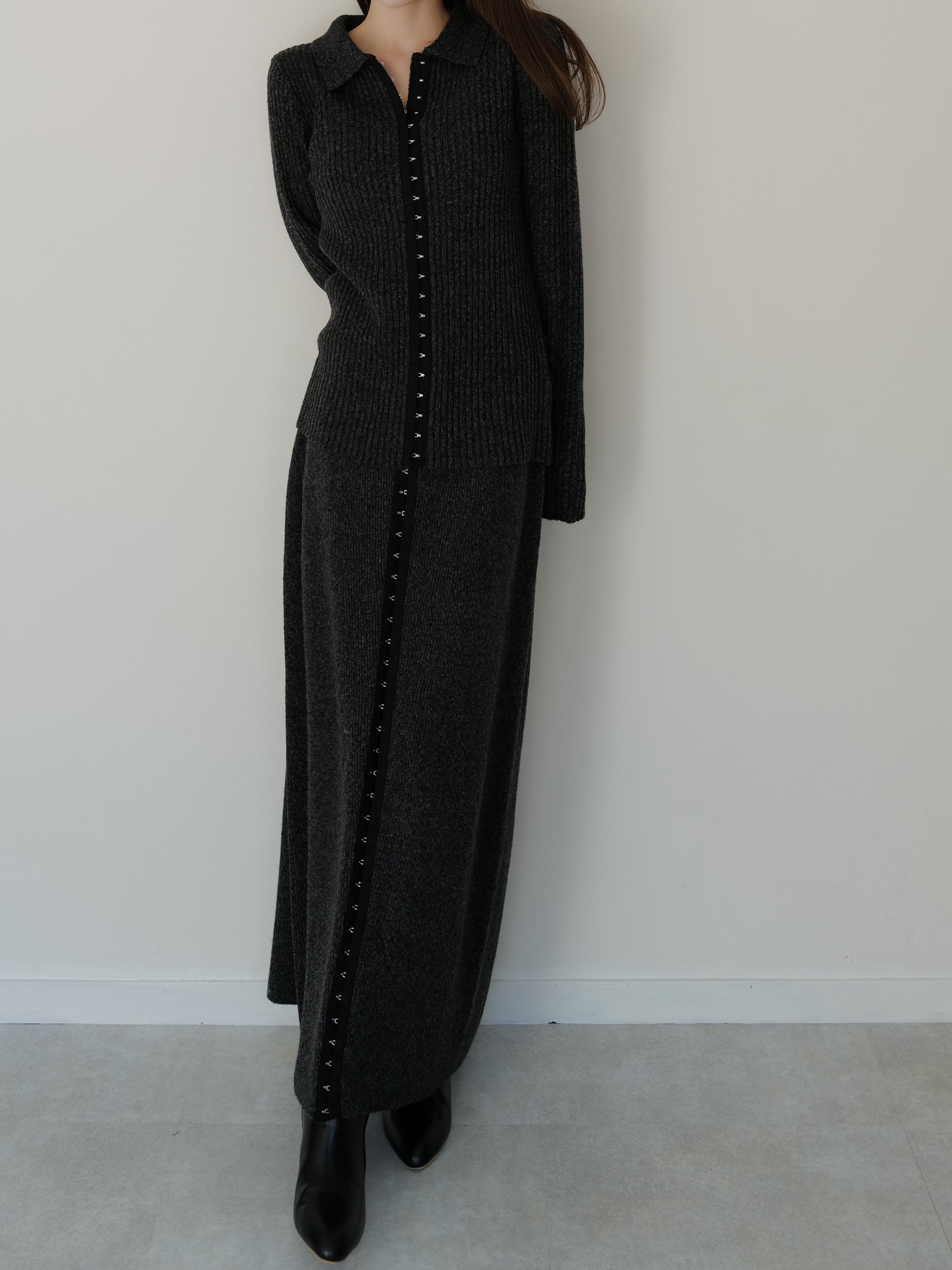 summer sale / hook rib knit skirt