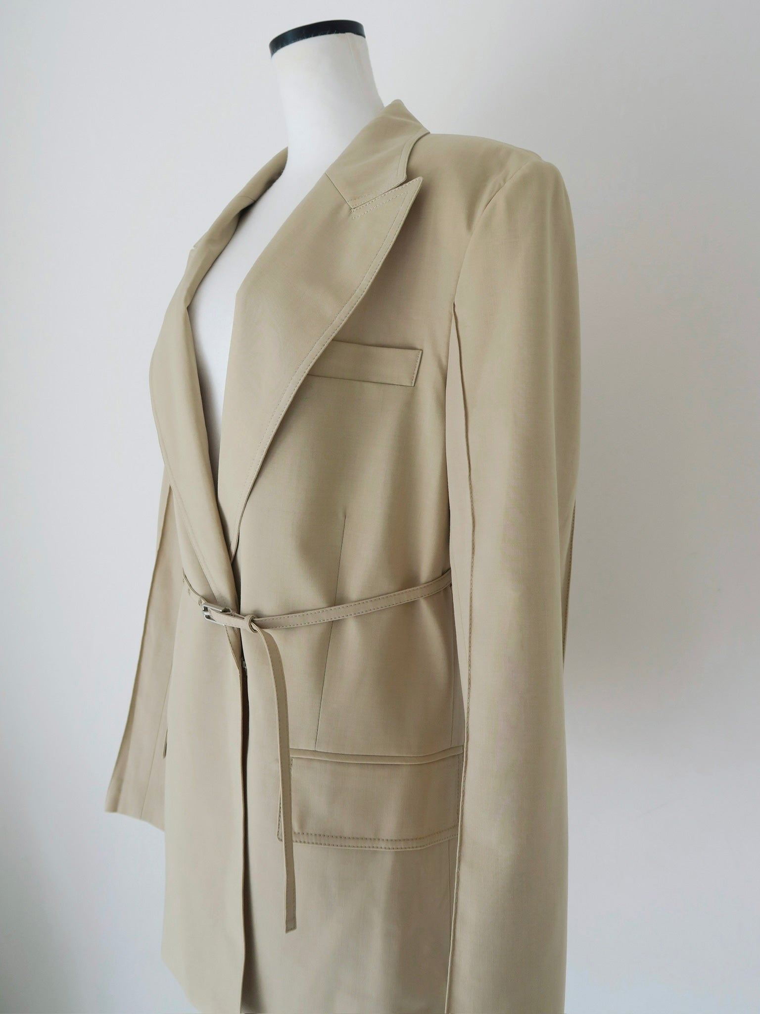 wool belted tailored jacket