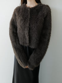 mink-like fur cardigan