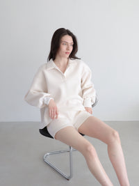 open neck sweat top