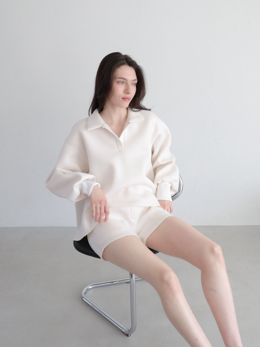 open neck sweat top