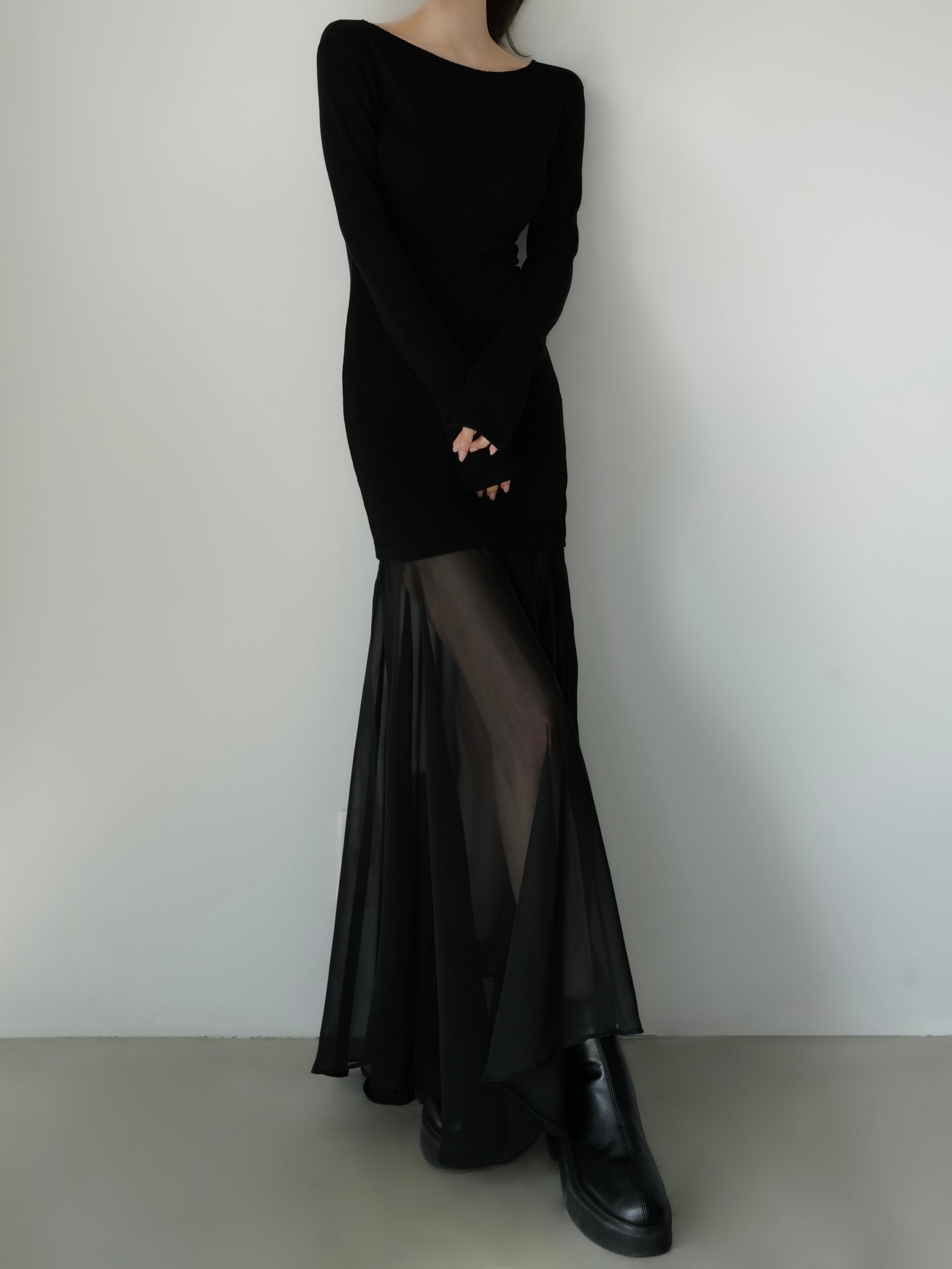 sheer layered maxi dress – célon