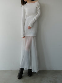 sheer layered maxi dress