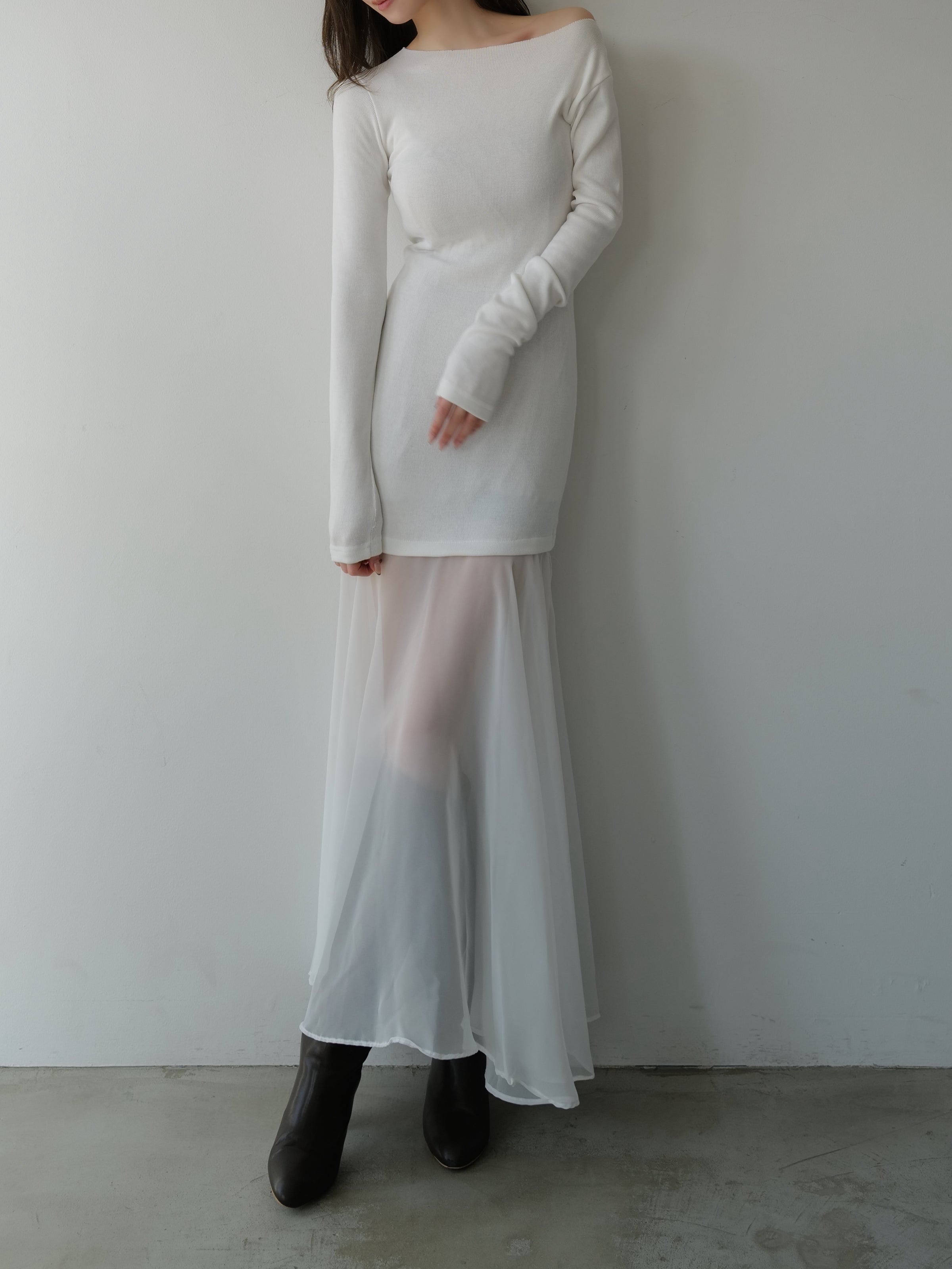 sheer layered maxi dress