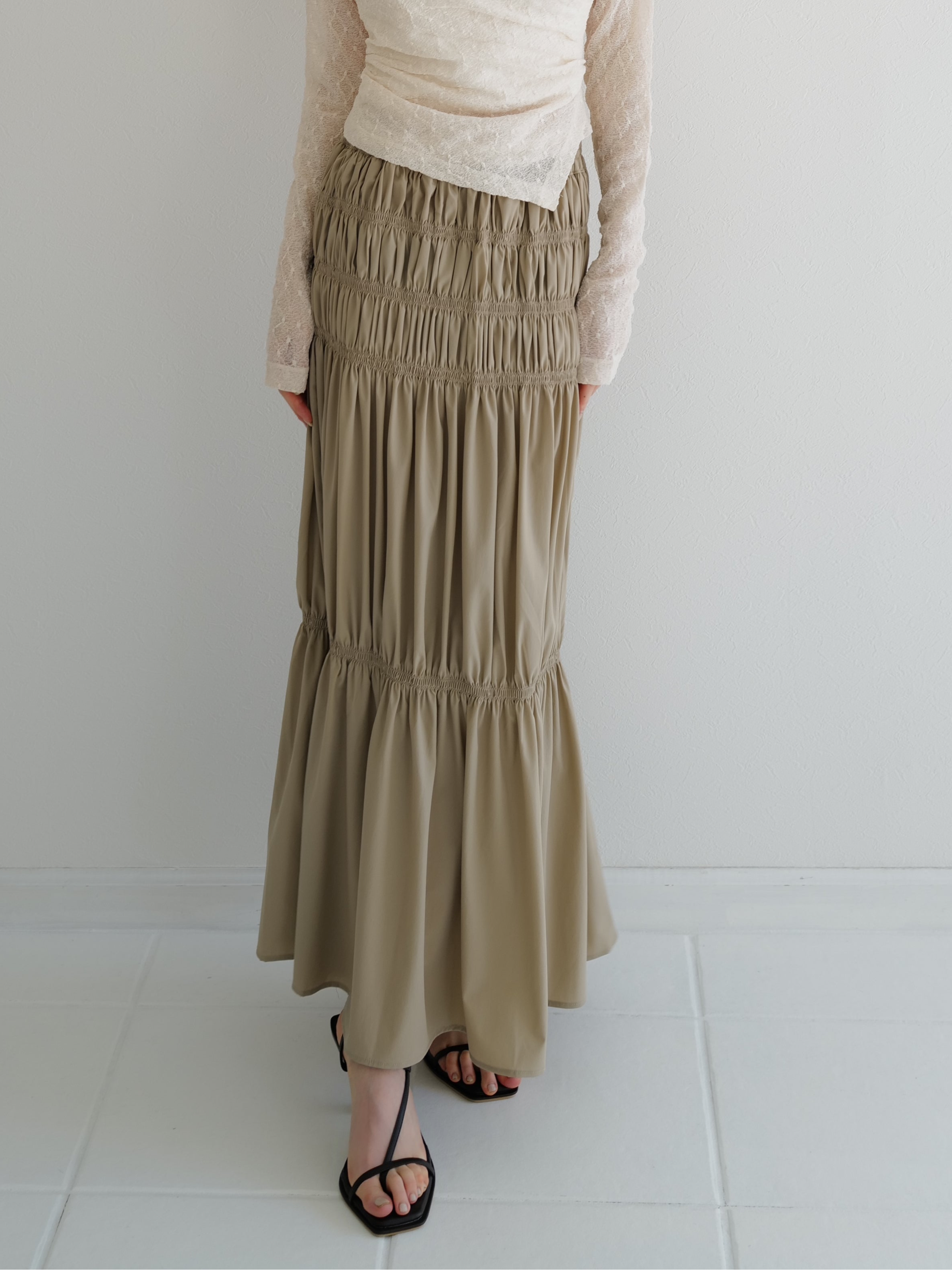 accently tiered long skirt
