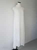 pleated halter maxi dress